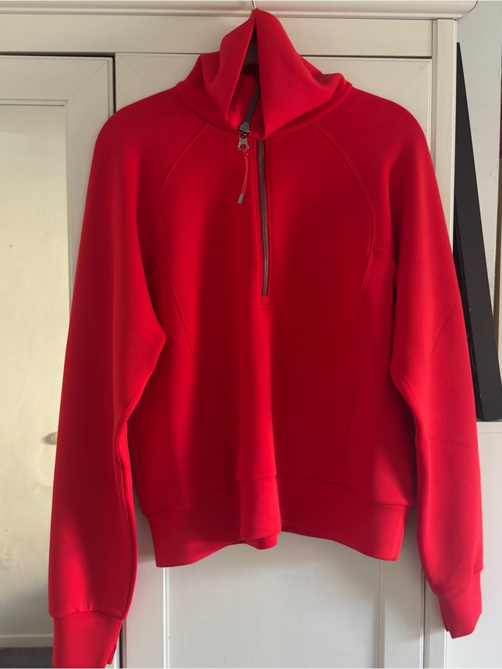 Spanx AirEssentials Half Zip Sweatshirt in Red Size Small